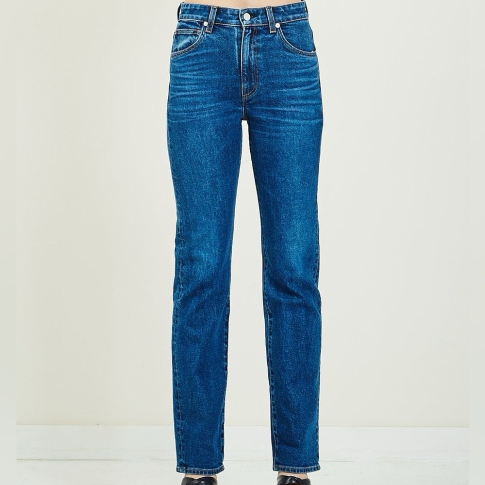 CQY Denim Candid Short Slim‎ Straight Jeans Medium Wash Size 26